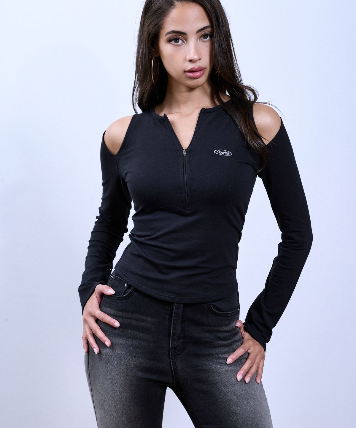 쿨시스(COOLSIS) CS RUSH SLICK ZIP TOP-080 (BLACK)