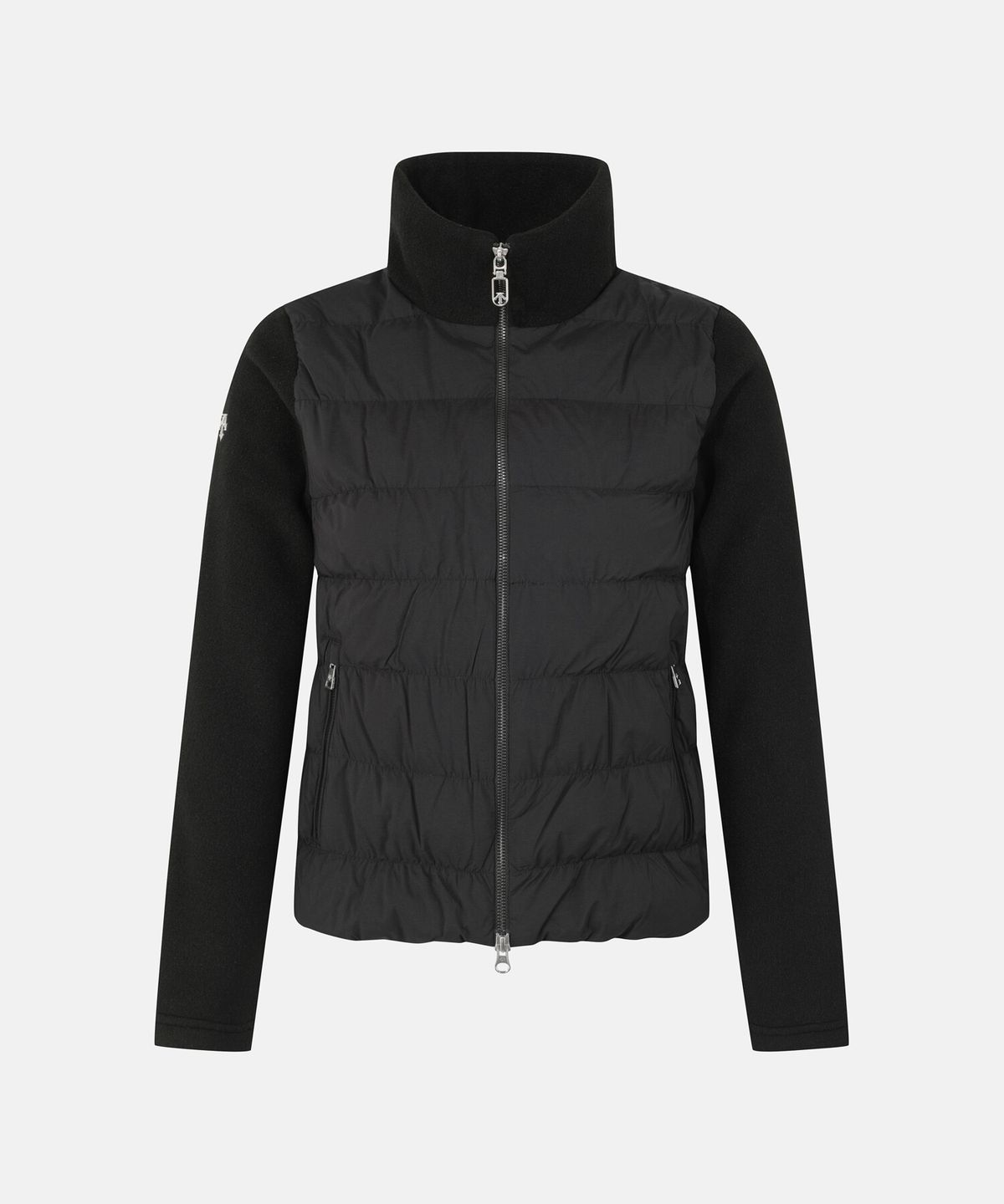 데상트(DESCENTE) 여성 니트 하이브리드 자켓 블랙 SR322SKT91