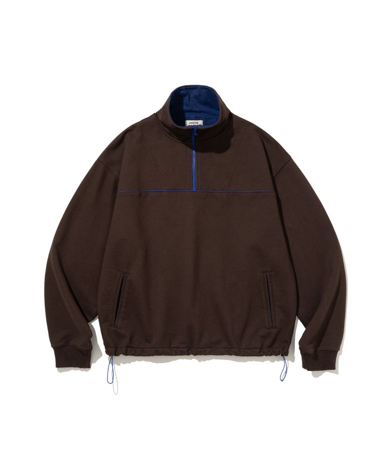 Color Line Sweat Half-Zip - Brown