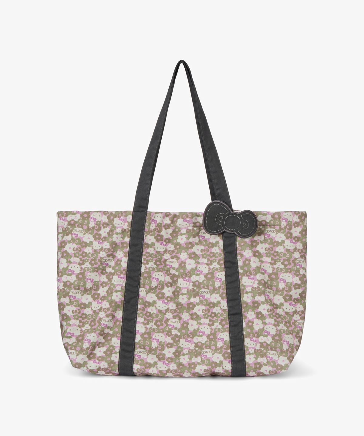 에이이에이이(AEAE) HELLO KITTY PATTERN BIG TOTE BAG [KHAKI]
