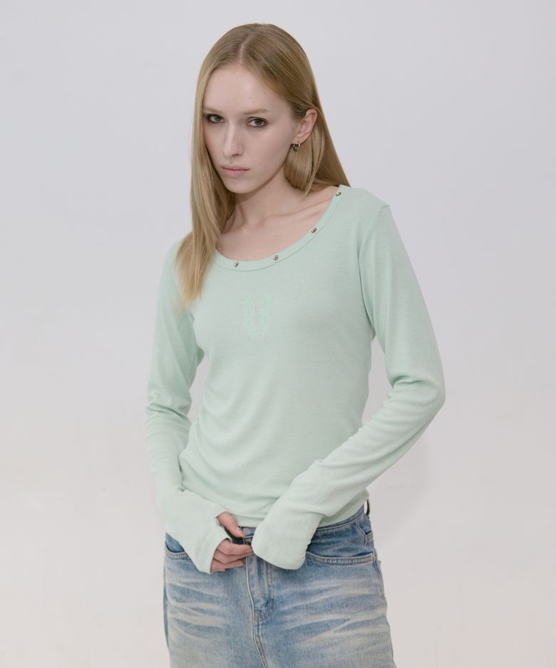 LWE EYELET LONG SLEEVE (민트)