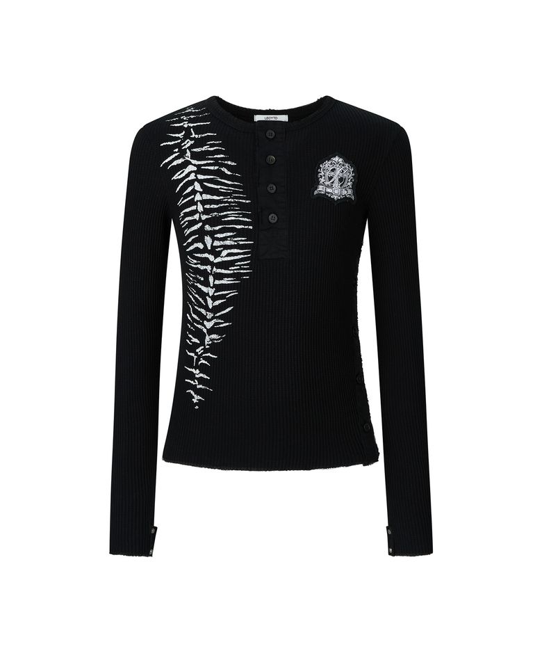 Sacred Thorn Ribbed Top_[Black]