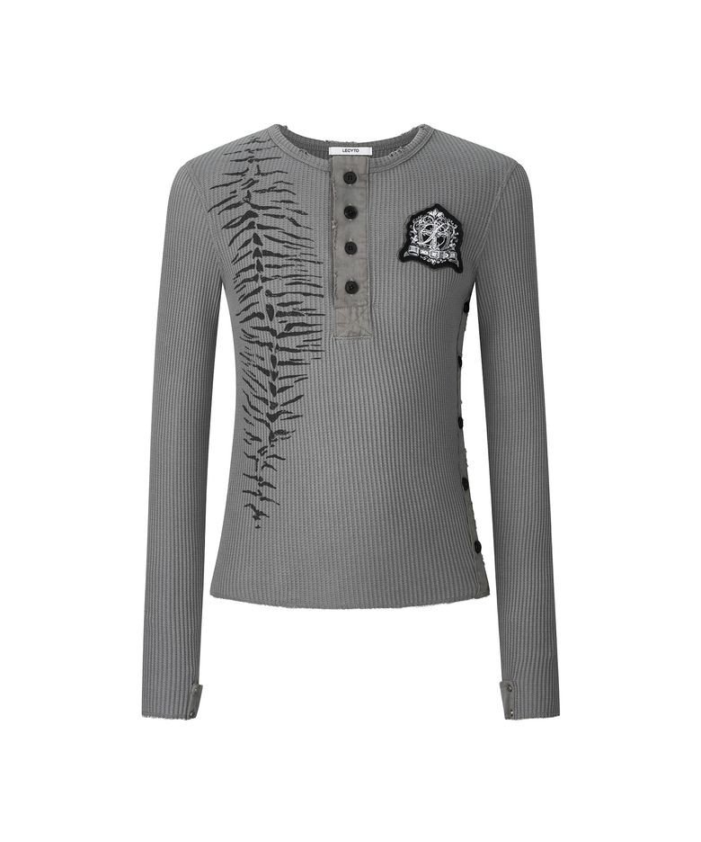 Sacred Thorn Ribbed Top_[Khaki]