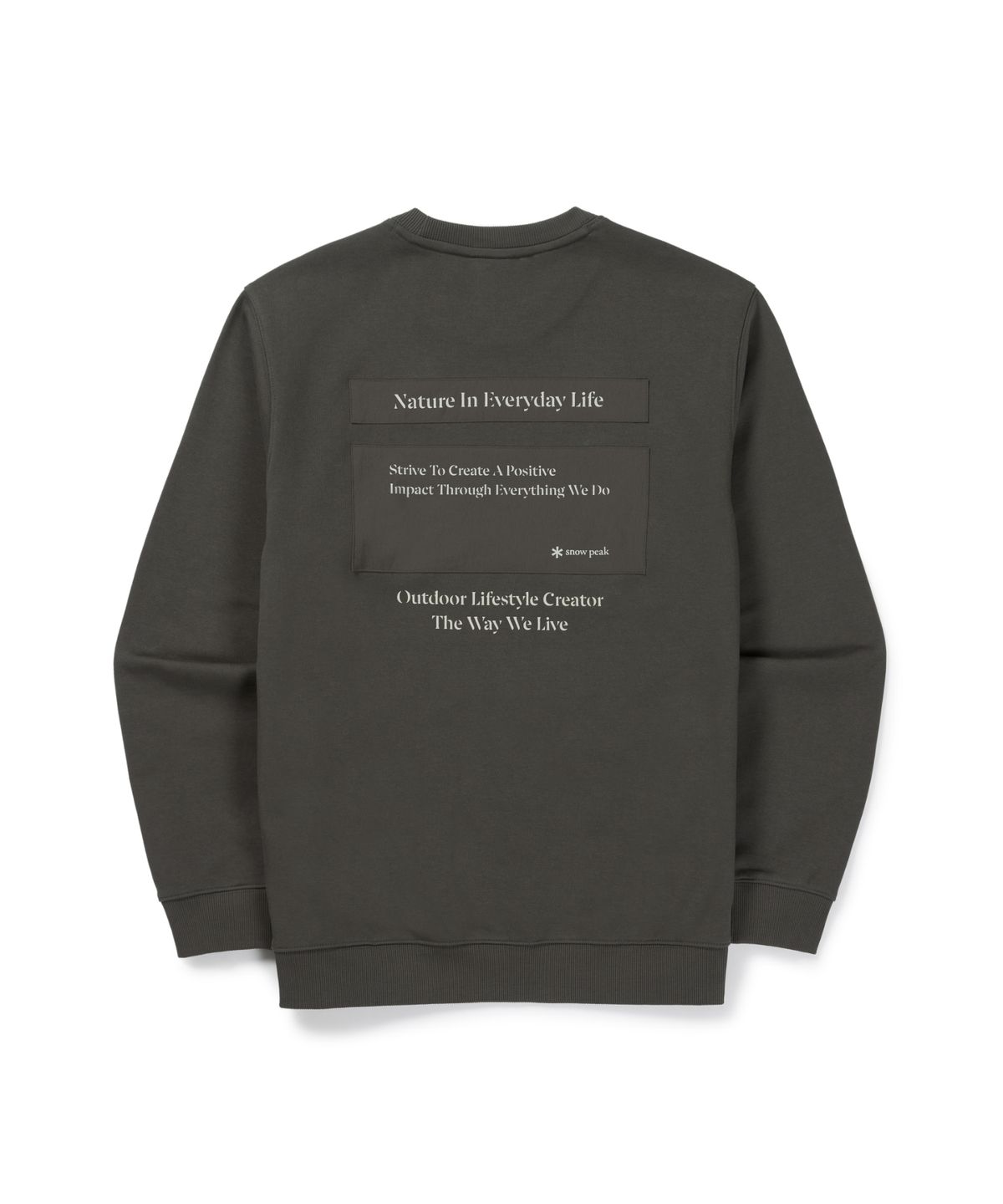스노우피크 어패럴(SNOWPEAK APPAREL) 약기모 우븐 패치 맨투맨 (S26WMFHT68) Dark Khaki
