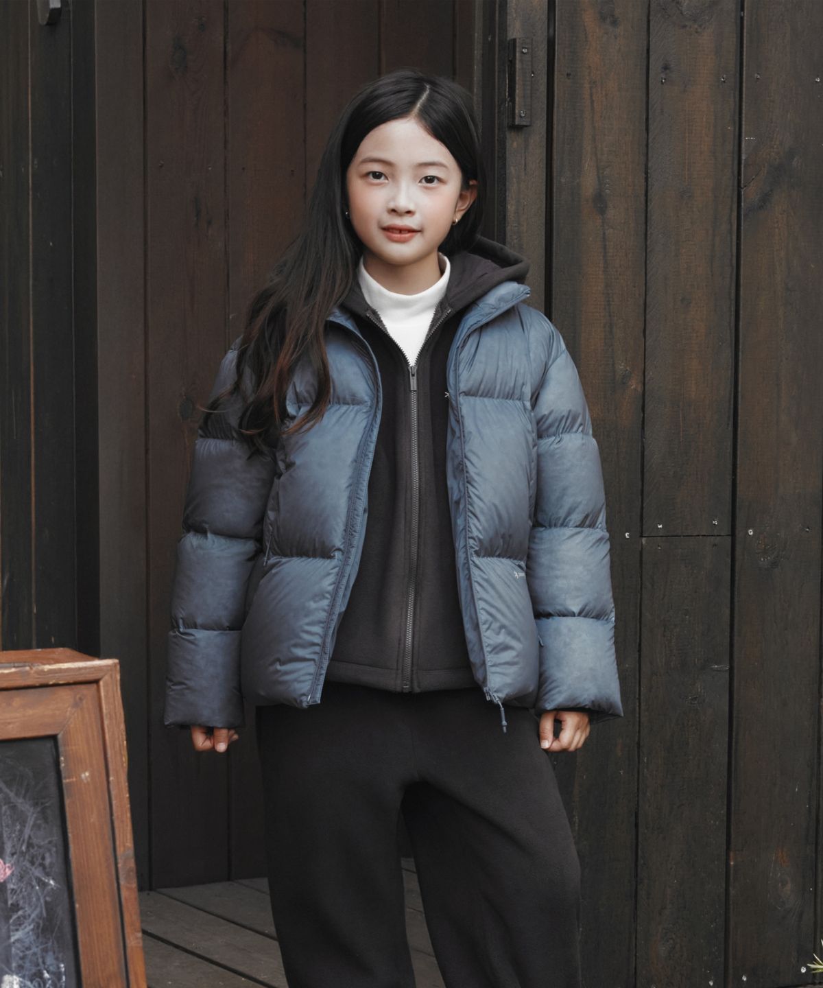 스노우피크 어패럴 키즈(SNOWPEAK APPAREL KIDS) 키즈 토레이 15D 에어태스틱 스탠드넥 헤비 다운 자켓 (S26WKTDJ81) Pastel Blue