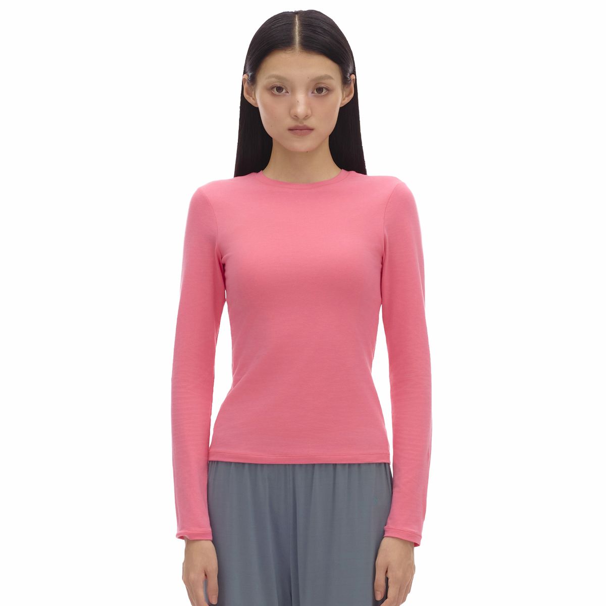 후포(HOOPOE) basic long sleeve bratop_Fuchsia Pink