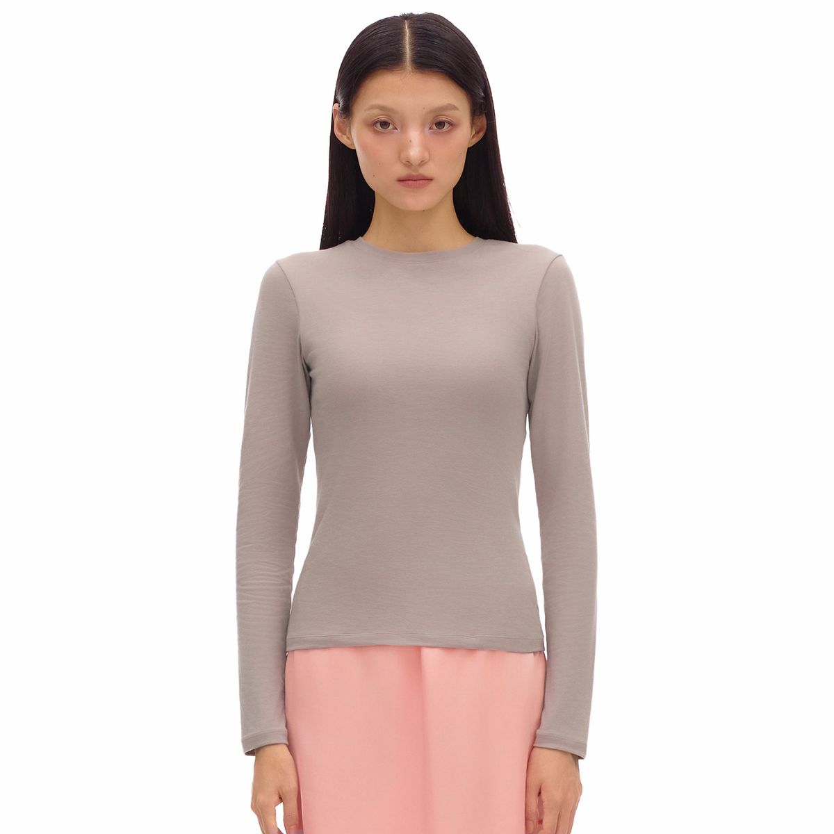 후포(HOOPOE) basic long sleeve bratop_Ash Beige