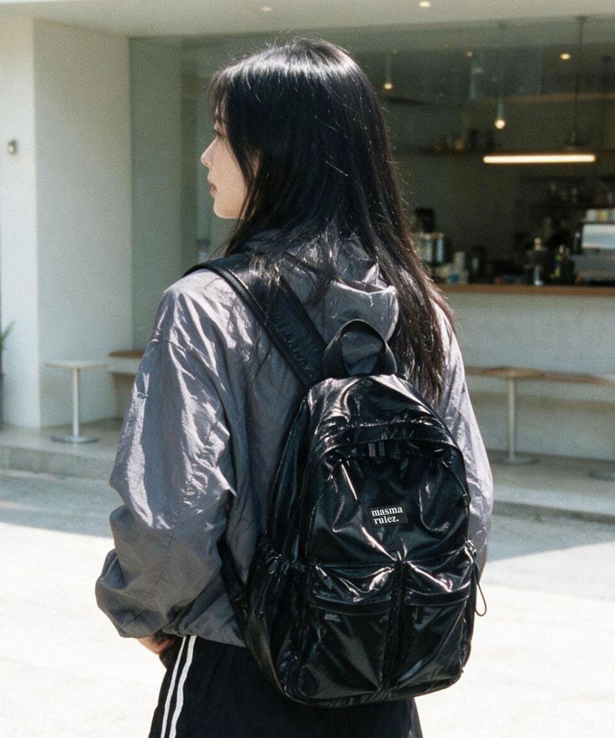 마스마룰즈(MASMARULEZ) mini ver. Two pocket daily backpack_Glow black