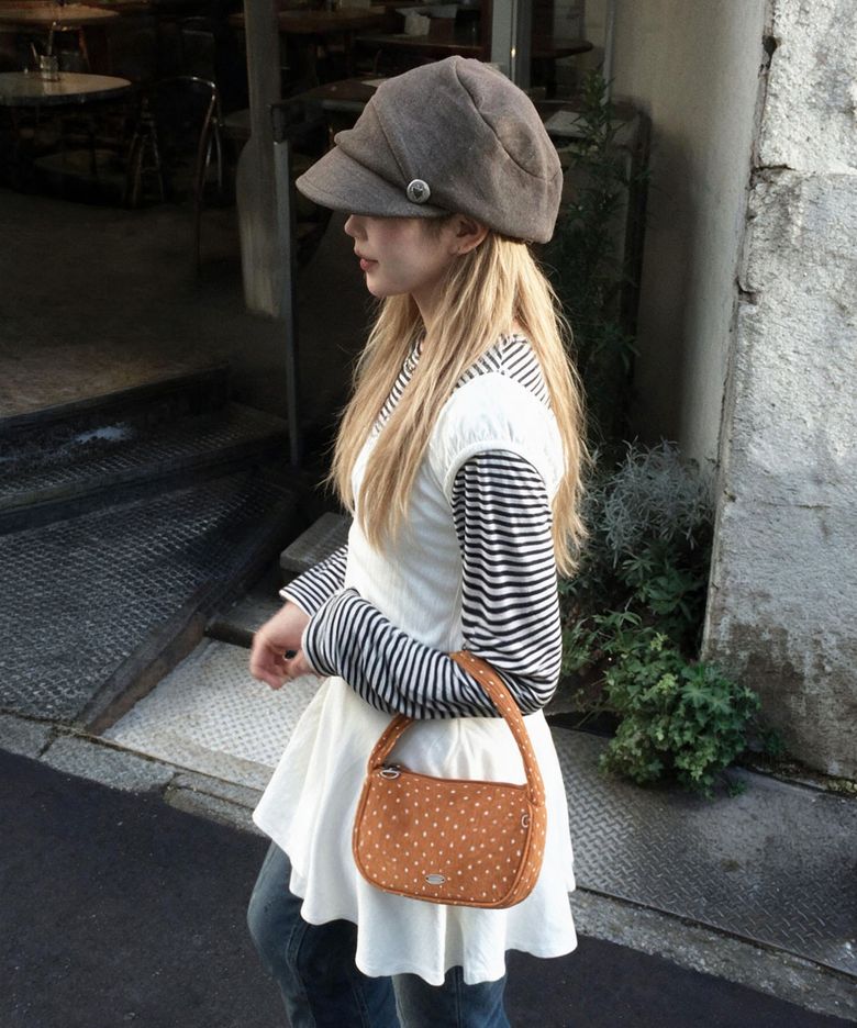 Liri mini tote bag_Corduroy dot orange