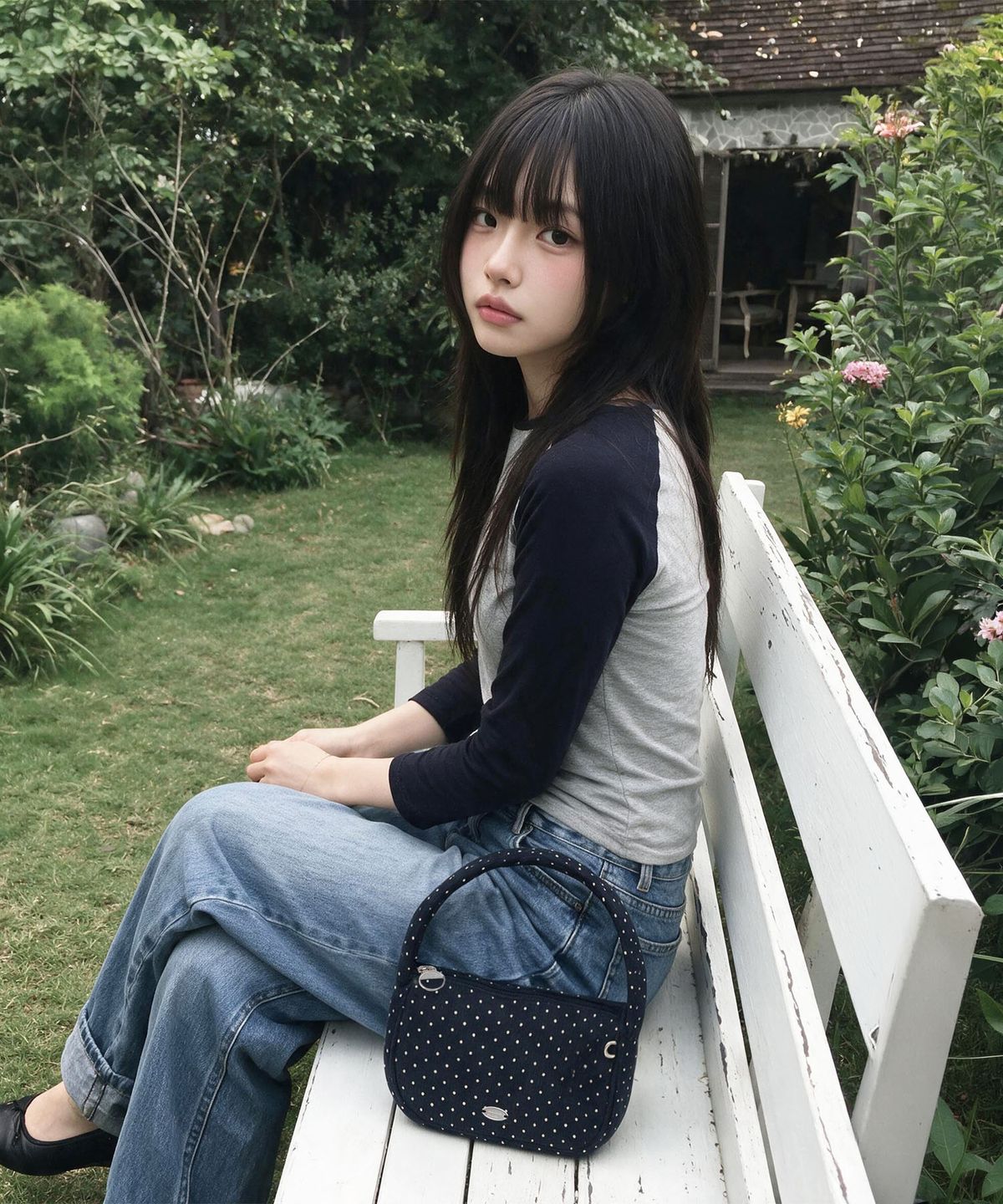 마스마룰즈(MASMARULEZ) Liri mini tote bag_Corduroy dot black navy