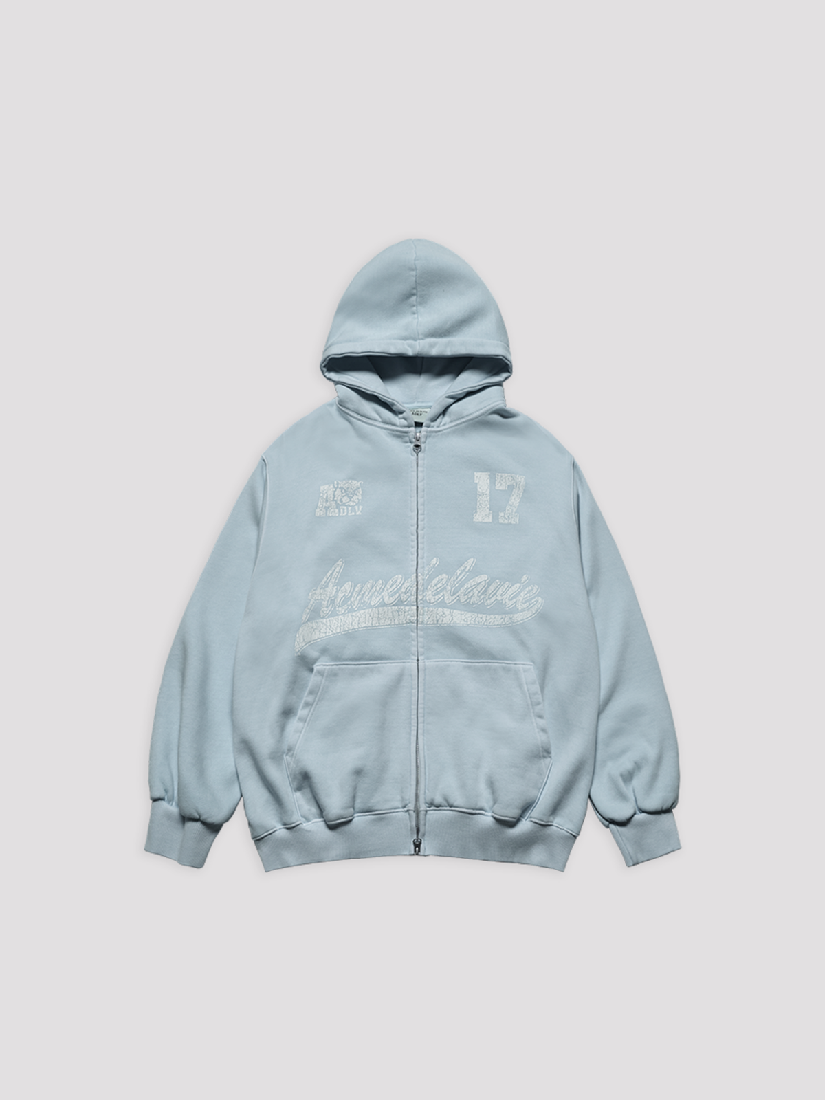 아크메드라비(ACME DE LA VIE) PIGMENT FADED ATHLETIC NAPPING HOODIE ZIP UP [LIGHT MINT]