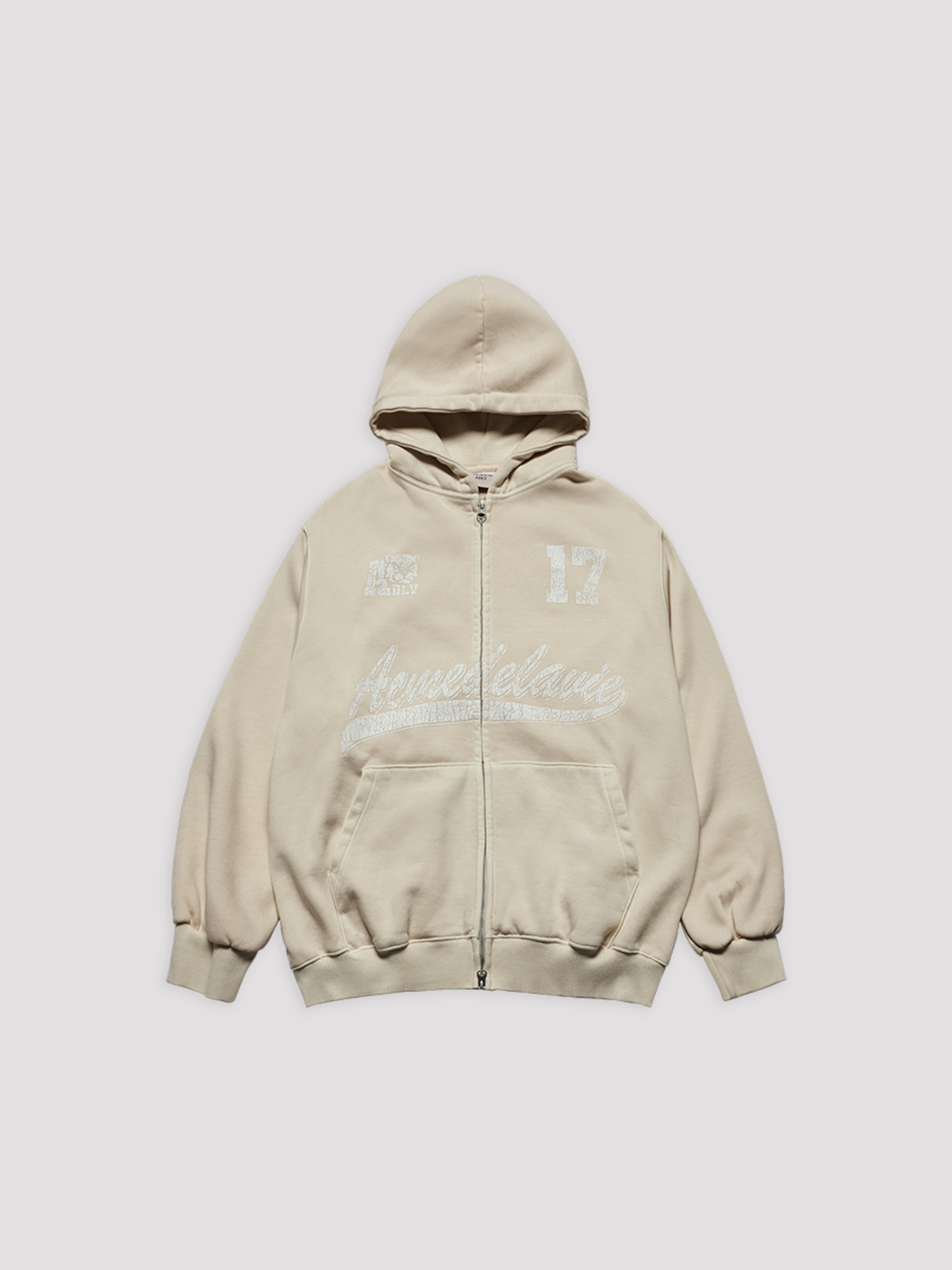 아크메드라비(ACME DE LA VIE) PIGMENT FADED ATHLETIC NAPPING HOODIE ZIP UP [BEIGE]