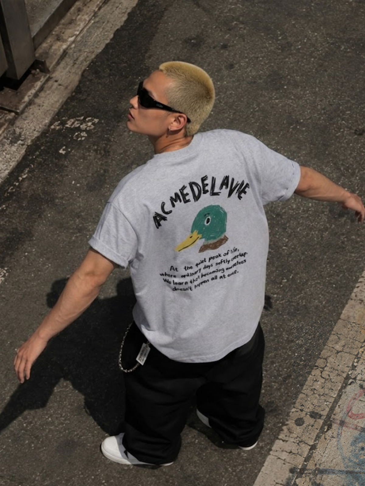 아크메드라비(ACME DE LA VIE) ANIMAL DRAWING SHORT SLEEVE T-SHIRT [MELANGE]