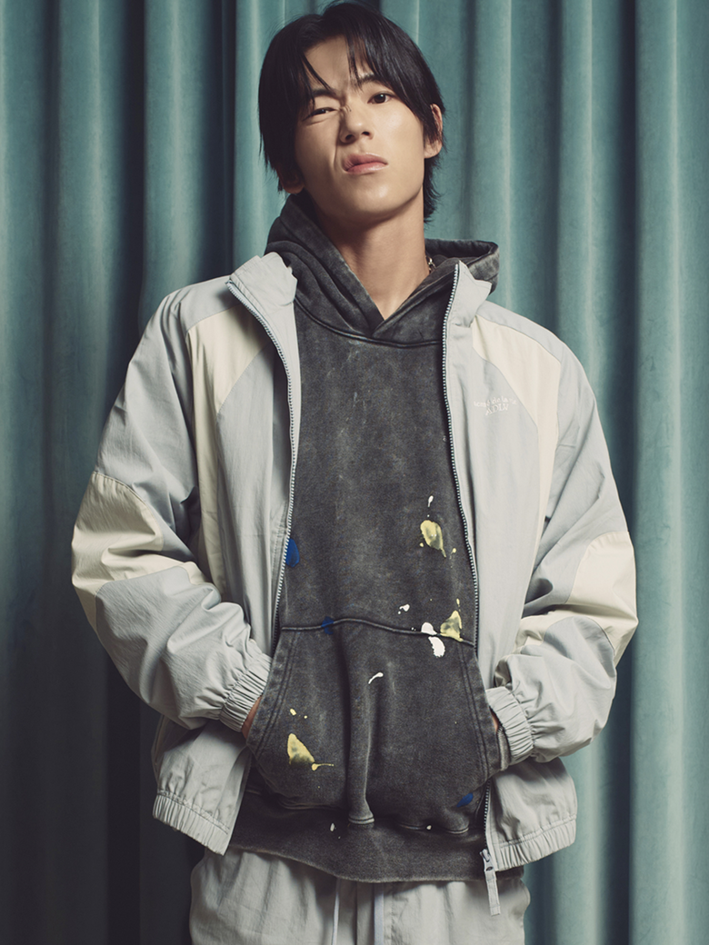 NYLON COLOR BLOCK JACKET [DARK MINT]