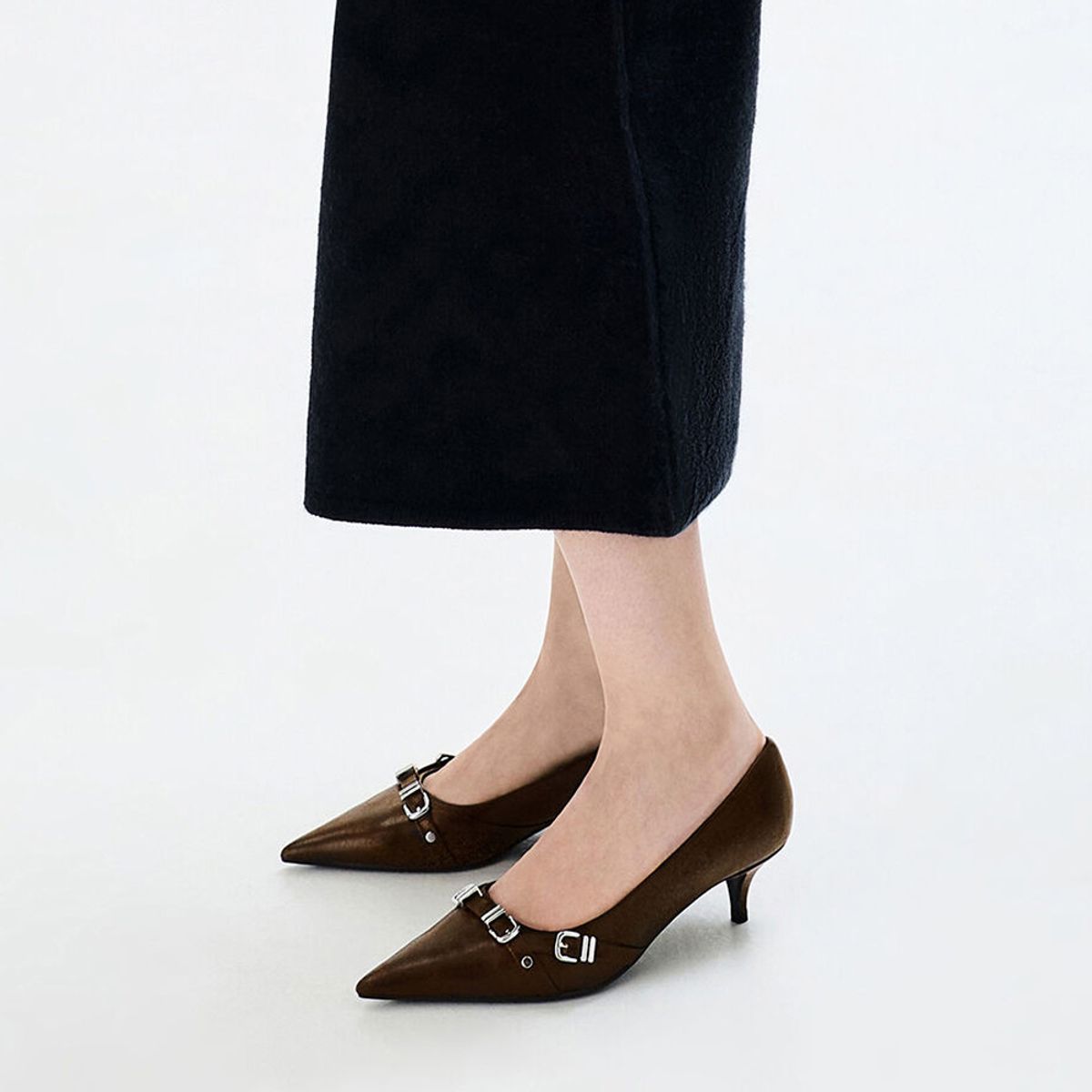 찰스앤키스(CHARLES & KEITH) 아이라 버클 스트랩 키튼 힐 2colors CK1-61720277