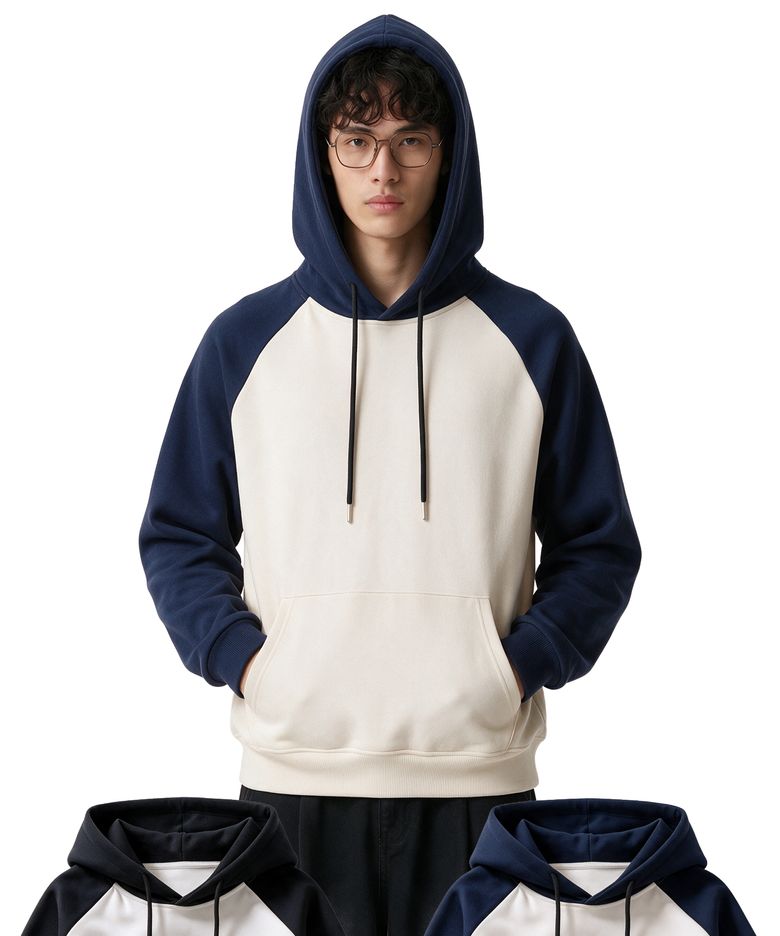컬러블록 라글란 후드 티셔츠 2컬러 FW6025
