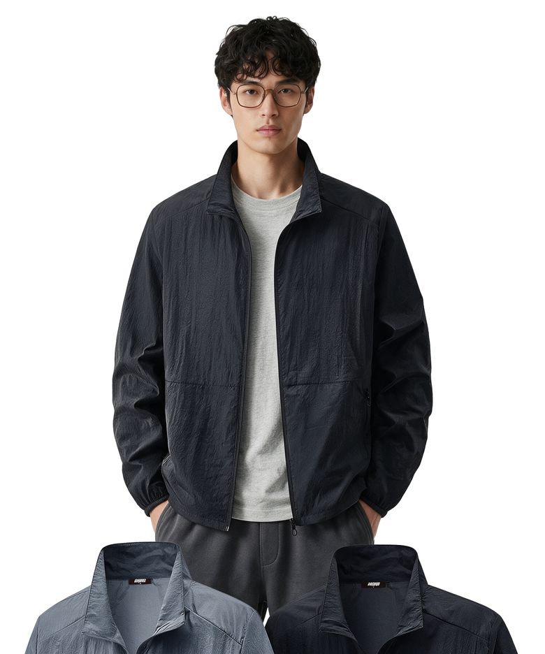 크링클 하이넥 윈드브레이커 점퍼 2컬러 FW6026