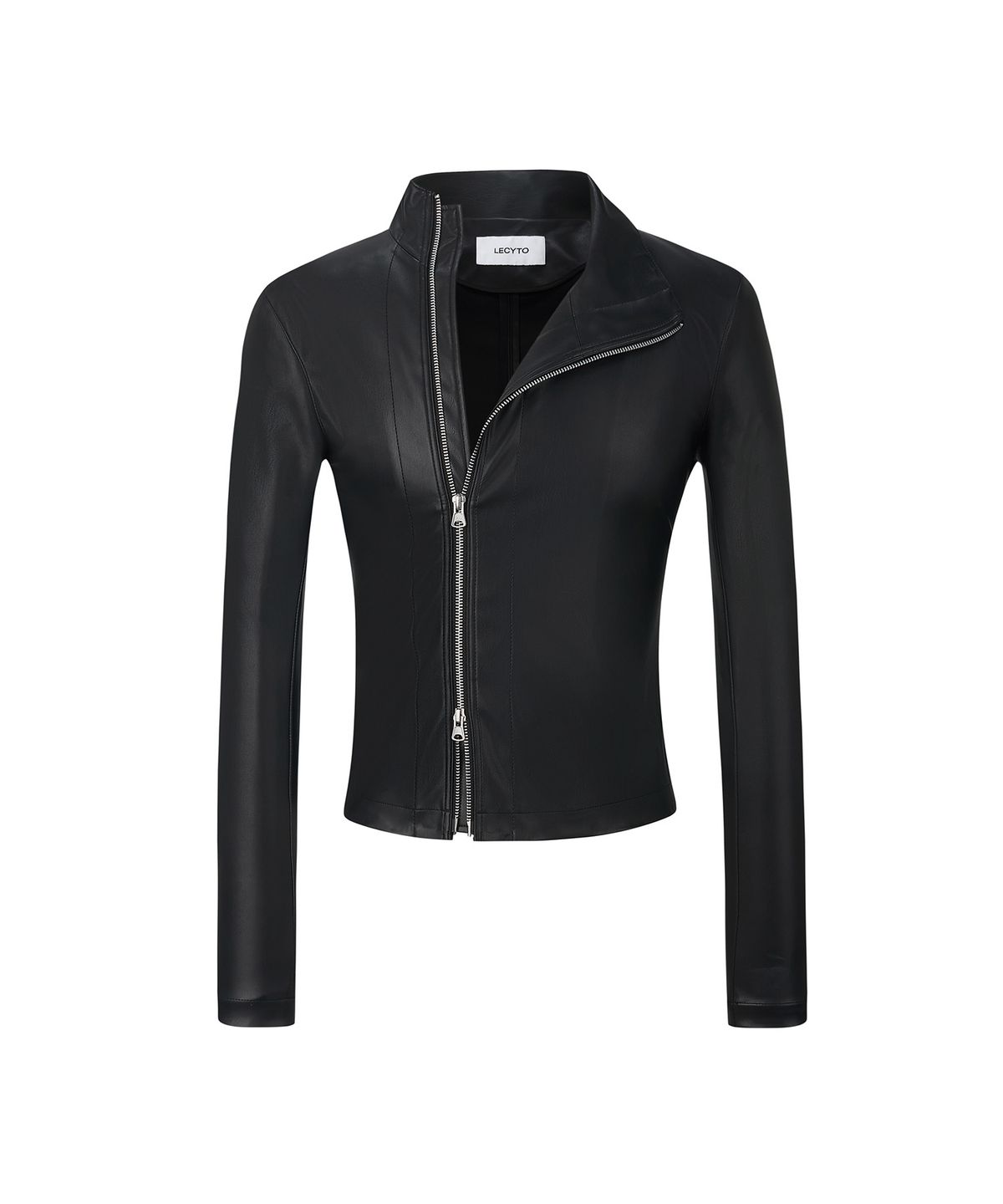 레씨토(LECYTO) Offset Leather Jacket_[Black]