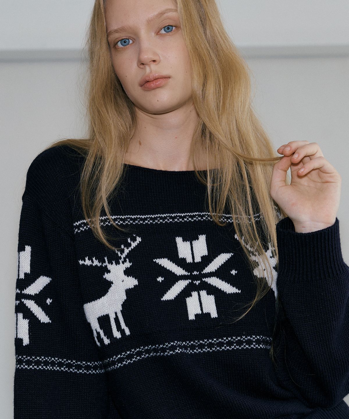 프리버07(FRIVER07) Nordic deer wool knit [FRFA07NT08]_Navy