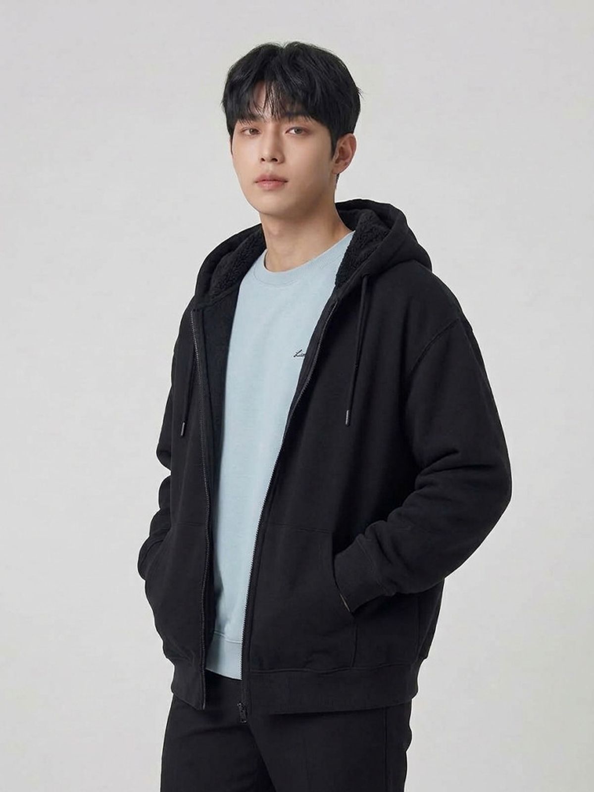 행텐(HANGTEN) 남성 플리스 퍼 본딩 후드집업_100(10590-034-804-45)