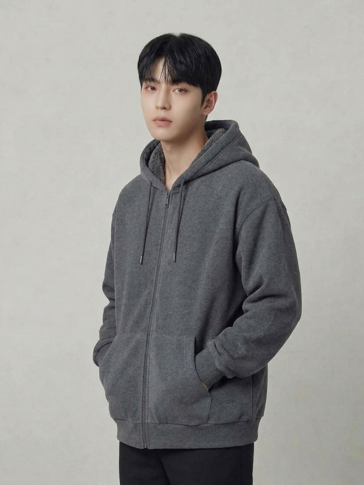 행텐(HANGTEN) 남성 플리스 퍼 본딩 후드집업_165(10590-034-804-45)