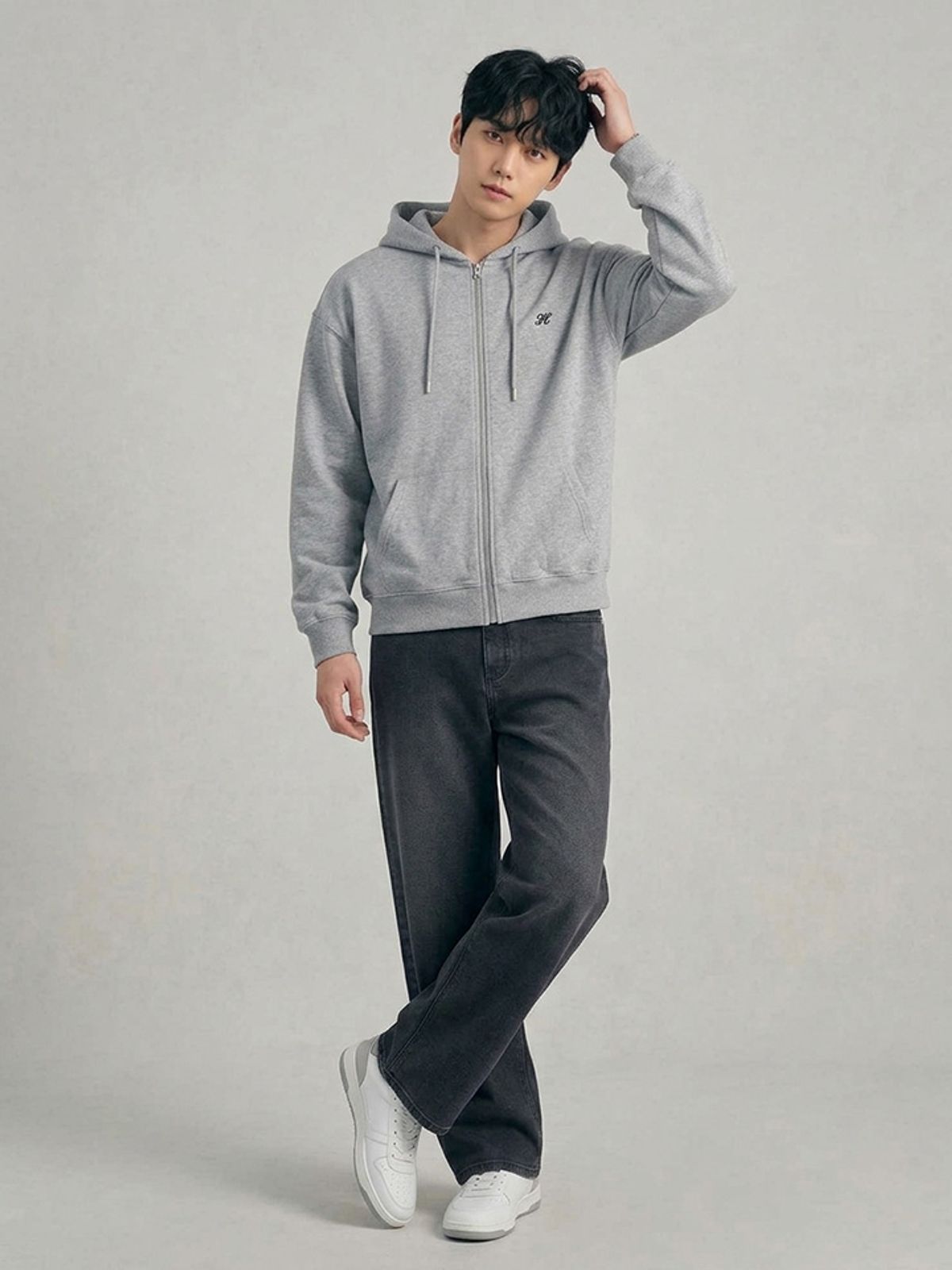행텐(HANGTEN) 남성 울트라 소프트 기모 와이드 데님팬츠_057(10590-055-801-10)
