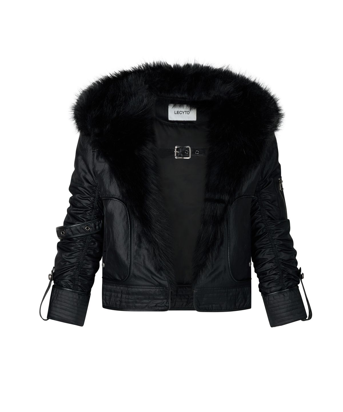 레씨토(LECYTO) Fur Flight Jacket_[Black]