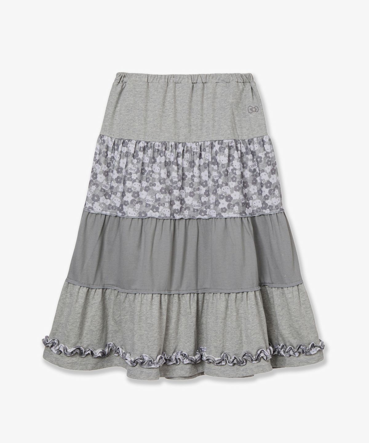 에이이에이이(AEAE) HELLO KITTY TIERED FRILL SKIRT [MELANGE GREY]
