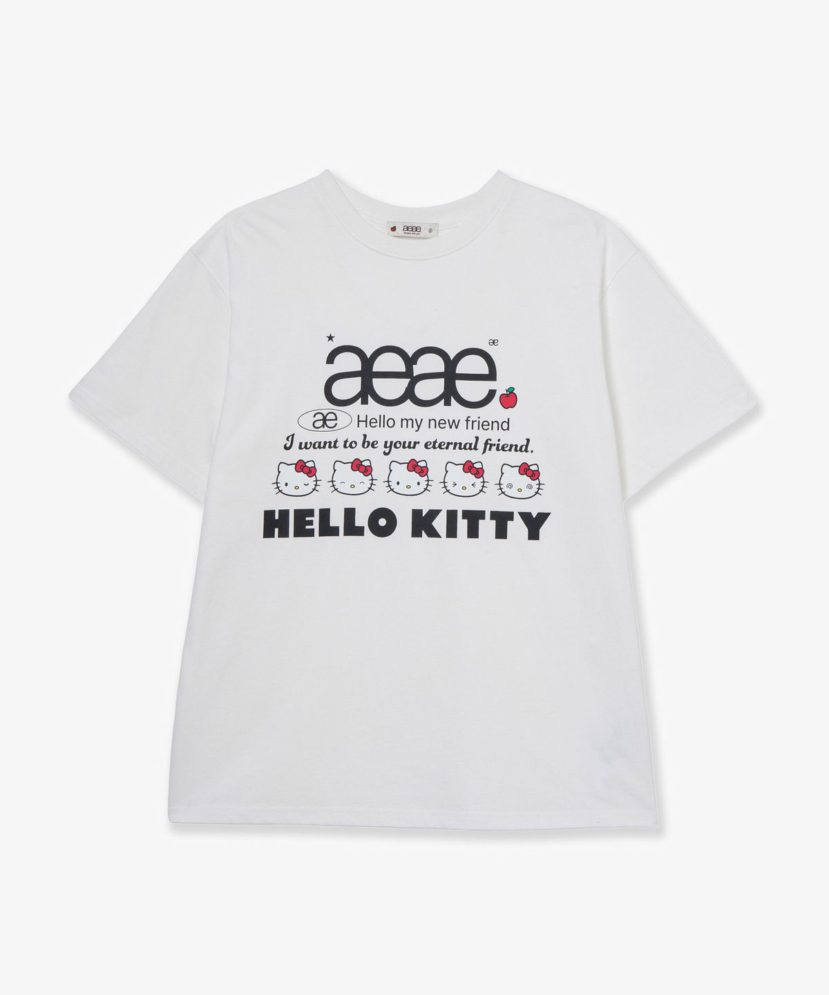 에이이에이이(AEAE) HELLO KITTY WEB LOGO T-SHIRTS [WHITE]