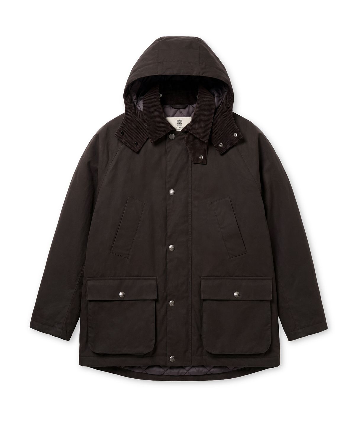 에든버러클럽(EDINBURGH CLUB) WAX COATING PADDED JUMPER (BROWN)