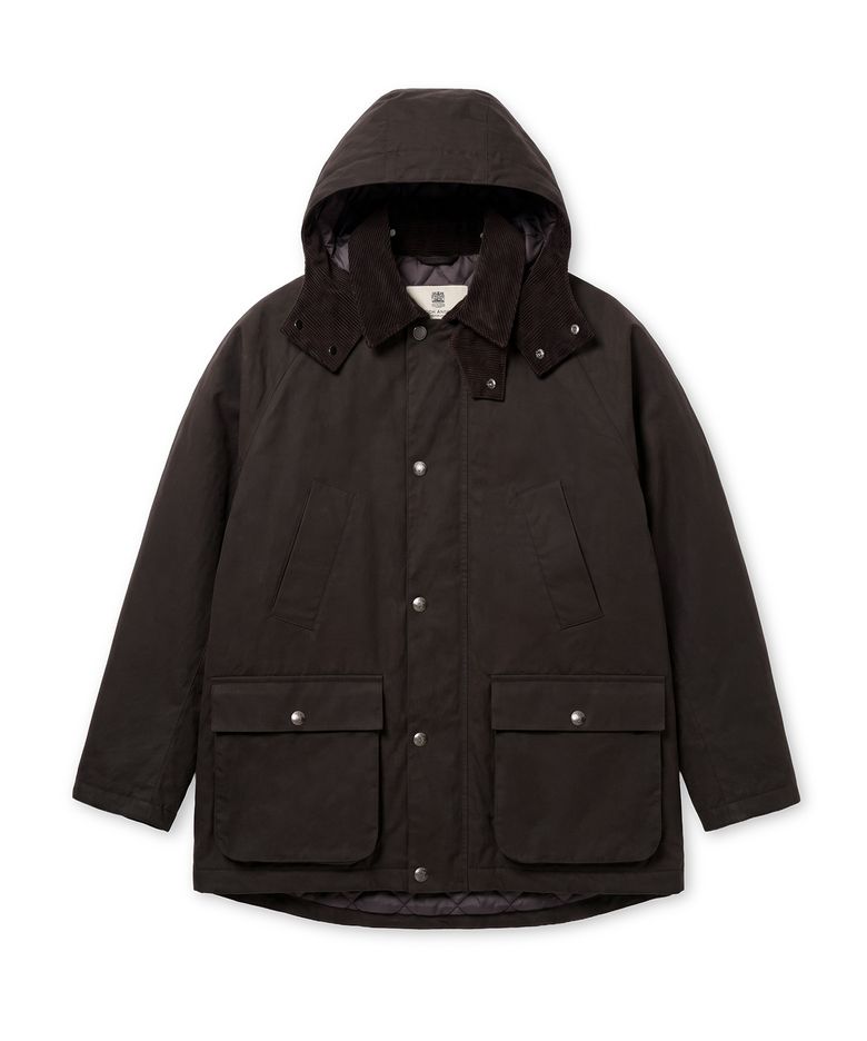 WAX COATING PADDED JUMPER (BROWN)