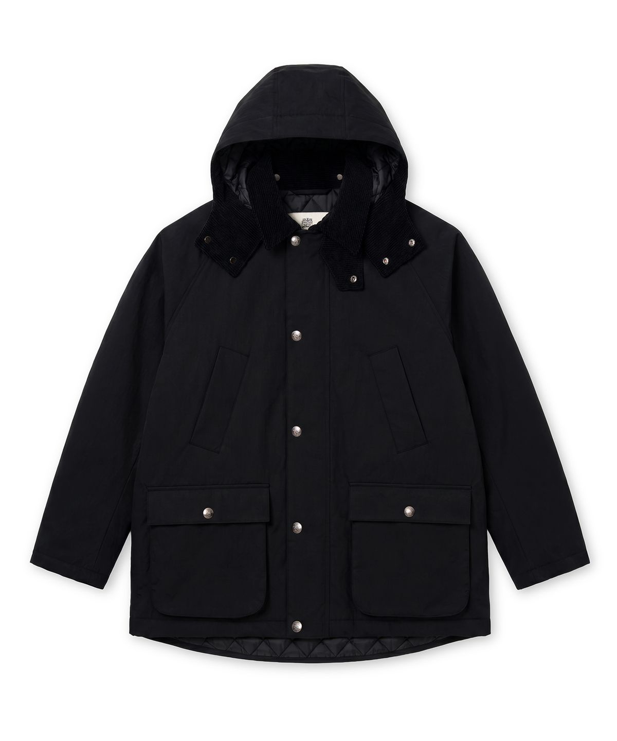 에든버러클럽(EDINBURGH CLUB) WAX COATING PADDED JUMPER (BLACK)