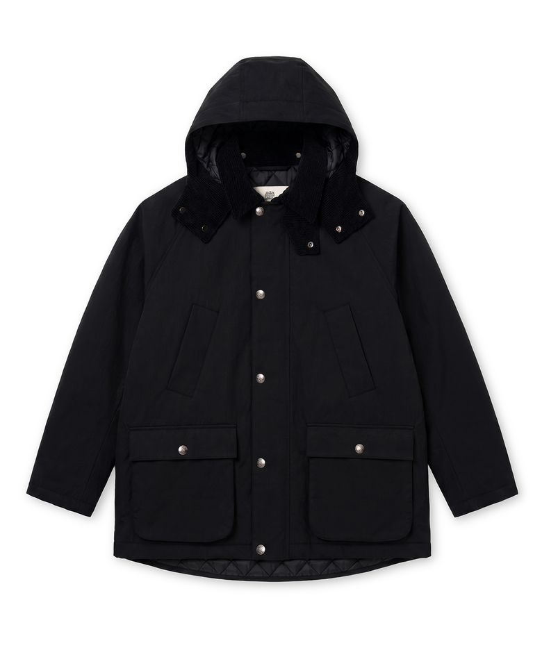 WAX COATING PADDED JUMPER (BLACK)