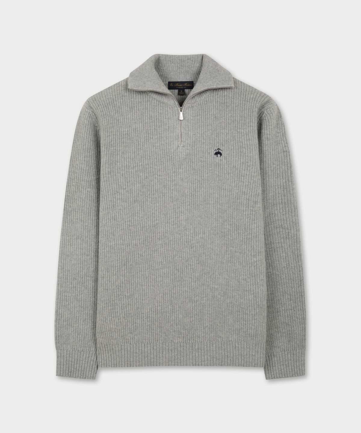 브룩스 브라더스(BROOKS BROTHERS) 텍스처 조직 하프 집업 스웨터 (그레이) (BBWZMOG423)