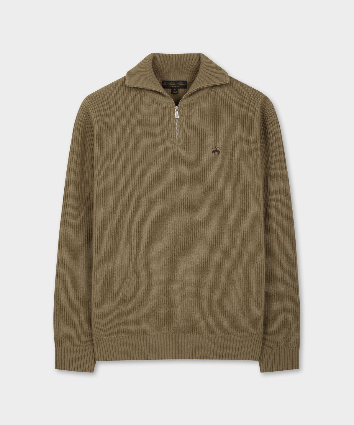 브룩스 브라더스(BROOKS BROTHERS) 텍스처 조직 하프 집업 스웨터 (베이지) (BBWZMOG423)