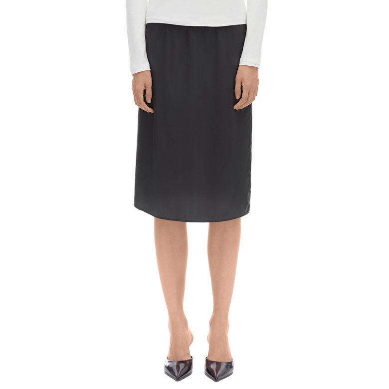 love silk midiskirt_Deep Forest