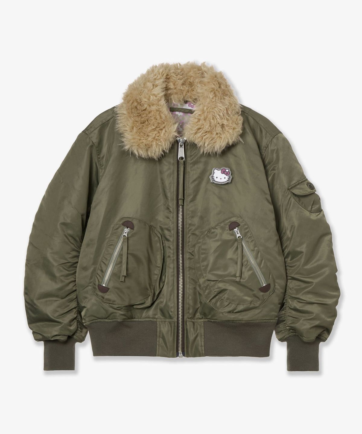 에이이에이이(AEAE) HELLO KITTY BOMBER JACKET [KHAKI]