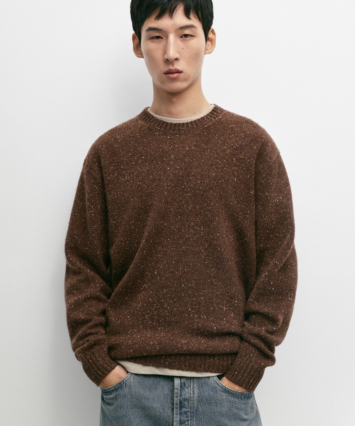 마시모두띠(MASSIMO DUTTI) 울 혼방 멜란지 니트