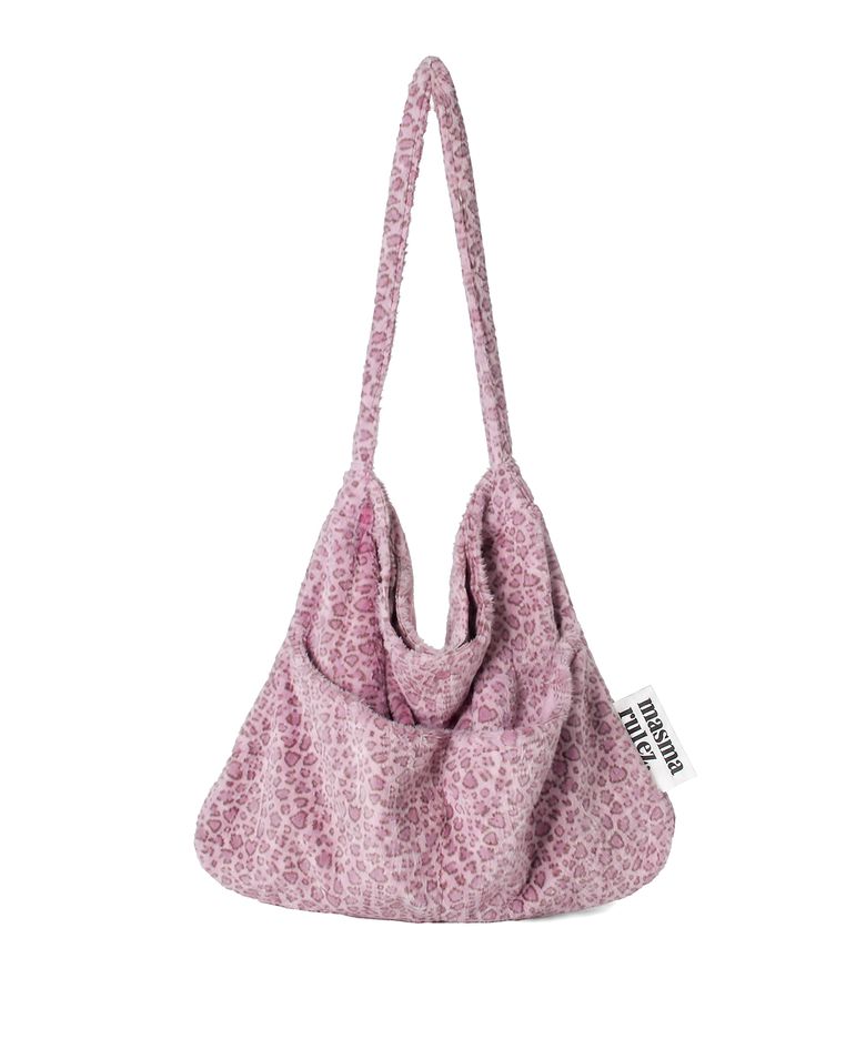 Rabbit eco bag_Fur leopard pink