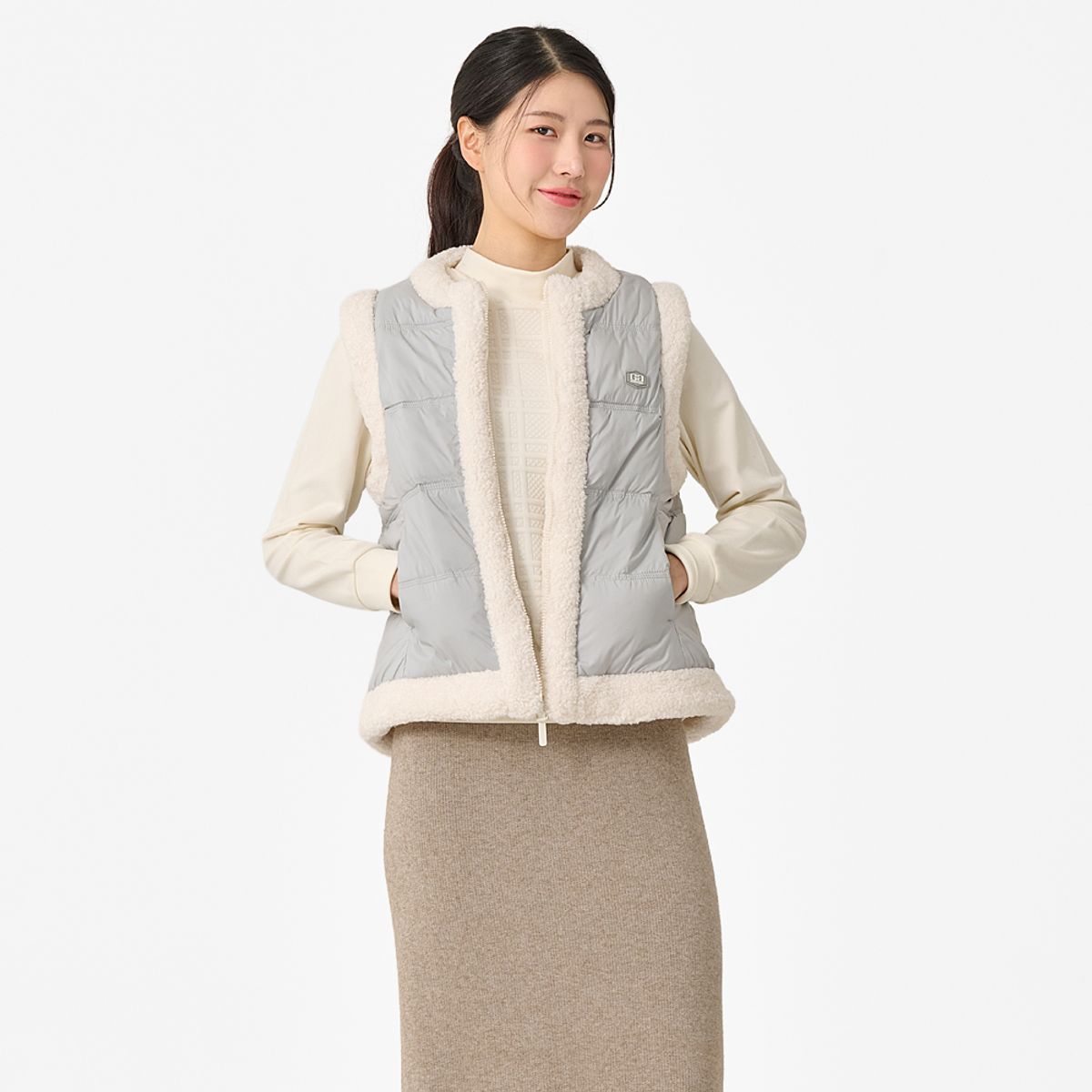빌트모아(BILTMORE) 여성 보아FUR 패딩 베스트