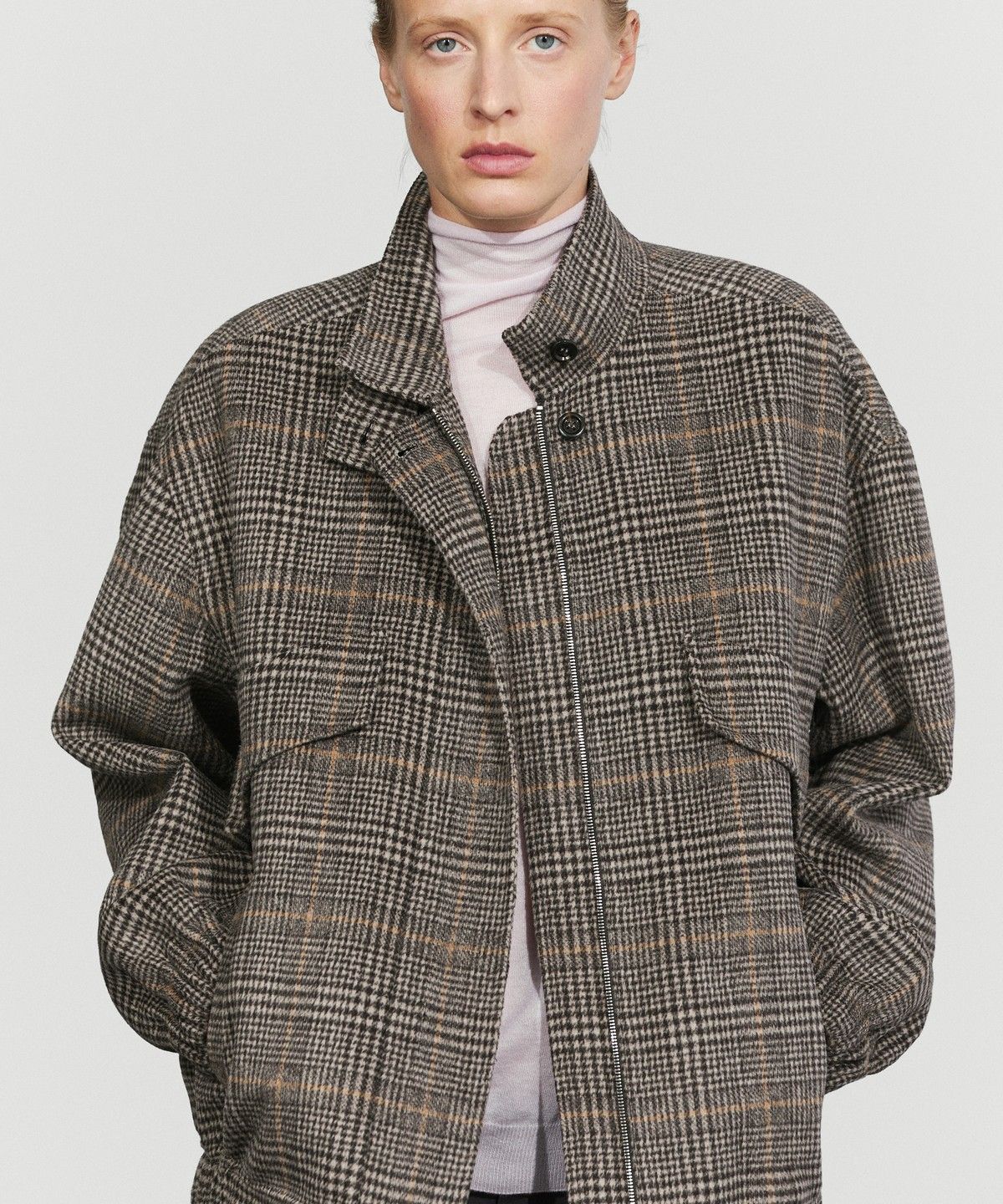마시모두띠(MASSIMO DUTTI) 체크 봄버 자켓
