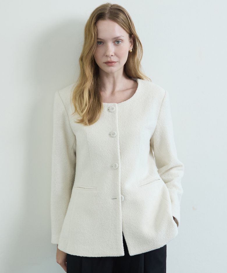 Frame Tweed Jacket_Ivory