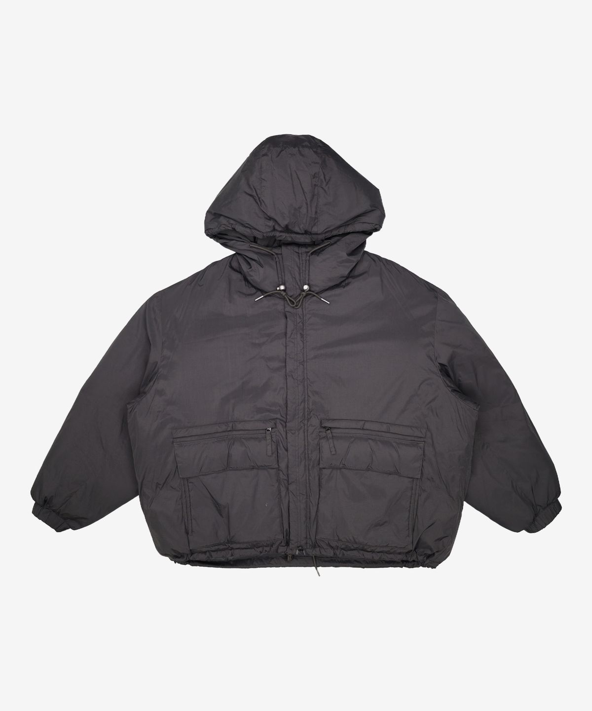 프리즘웍스(FRIZMWORKS) NYLON HOODED PUFFER DOWN PARKA _ BLACK XL