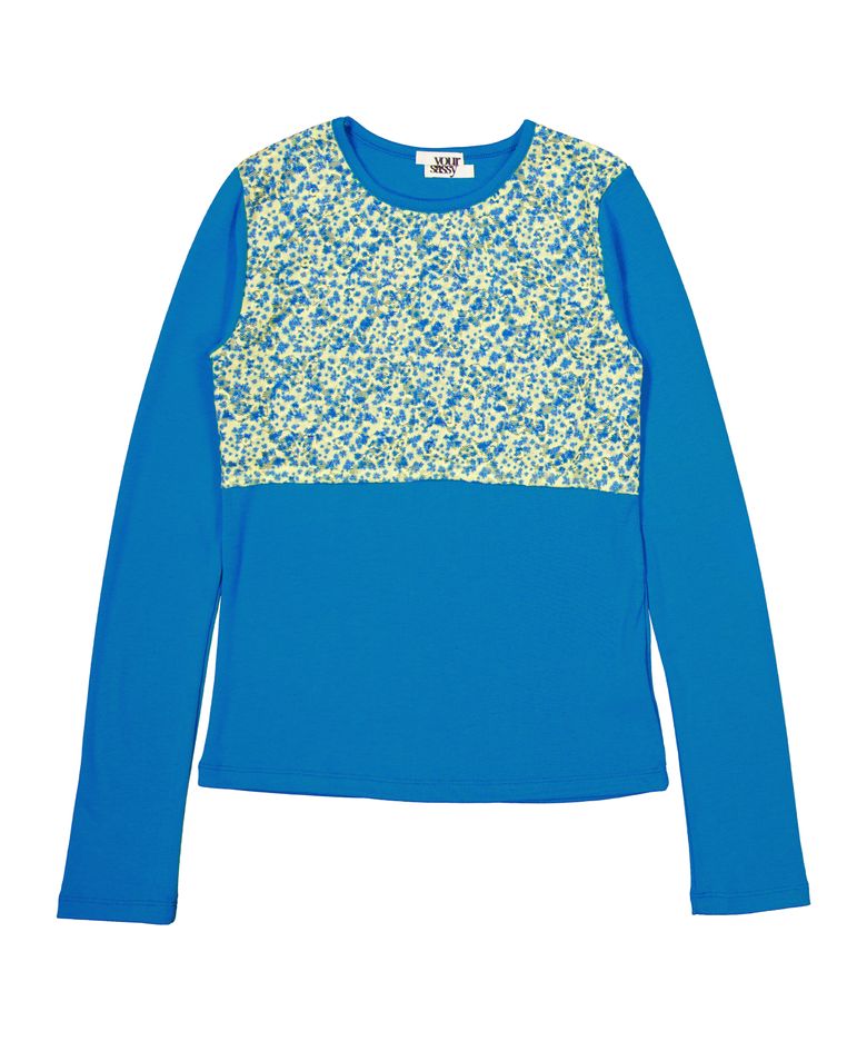 Flora Half Long Tee (BLUE LEMON)
