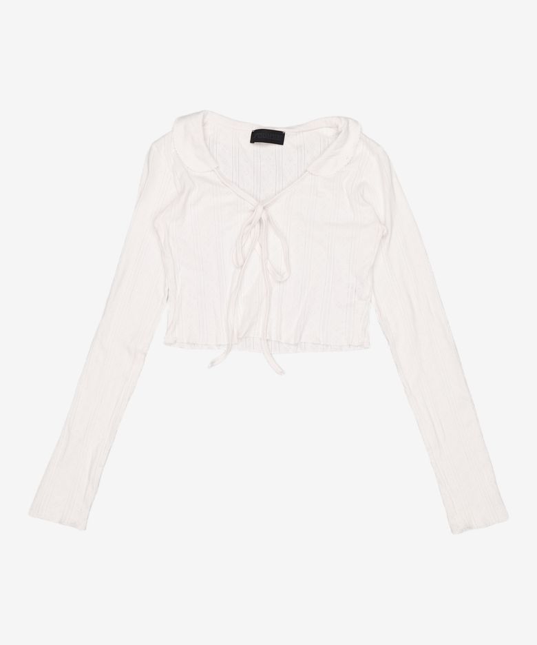 EYELET LONG SLEEVE WHITE FREE