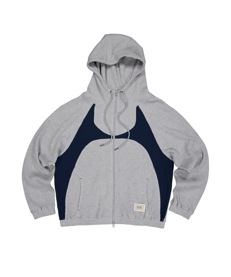 Thermal Wave Panel Zip-Up - Melange Gray
