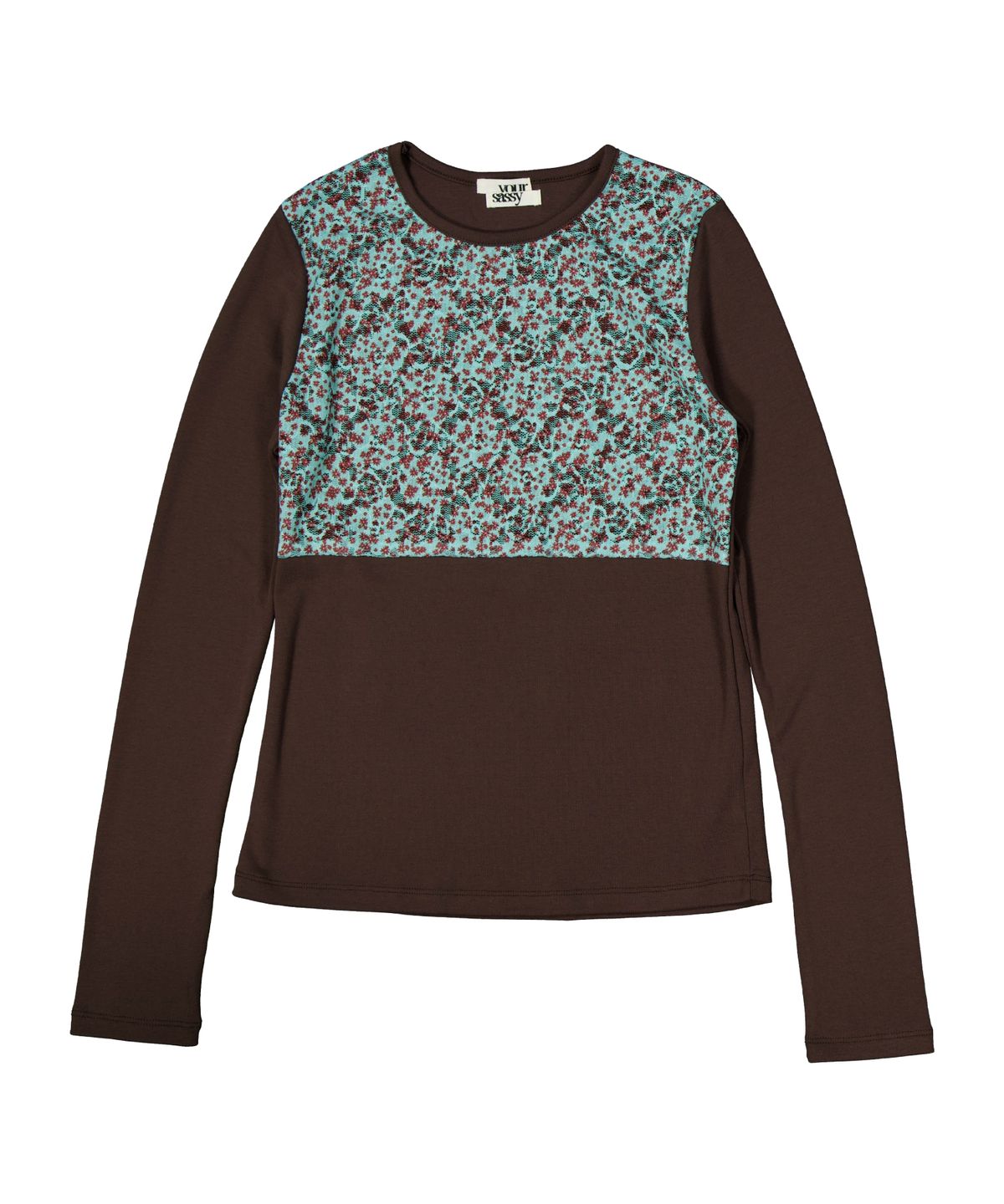 유얼쎄시(YOUR SASSY) Flora Half Long Tee (MINT CHOCO)