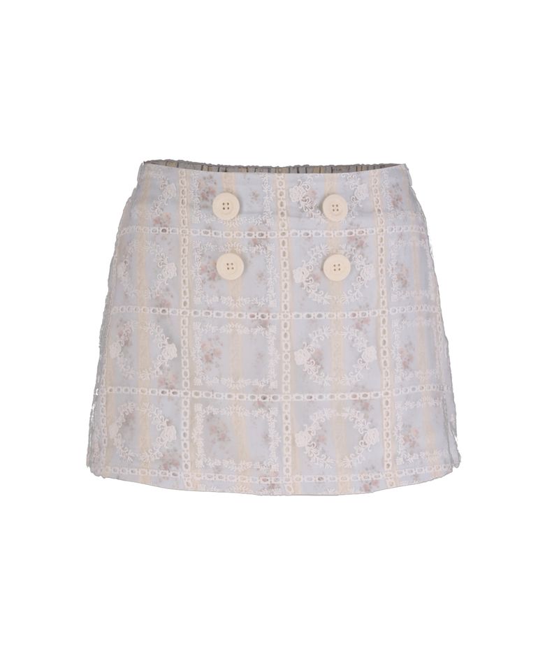 Button Layered Lacey Skort