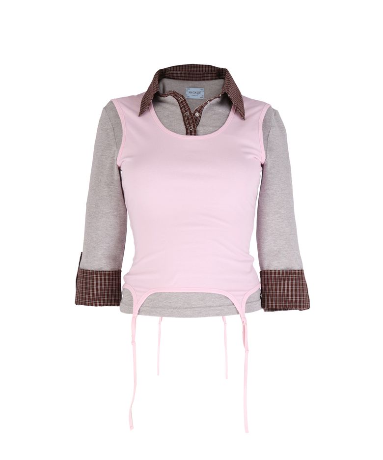 Pink Shirt Layered Top