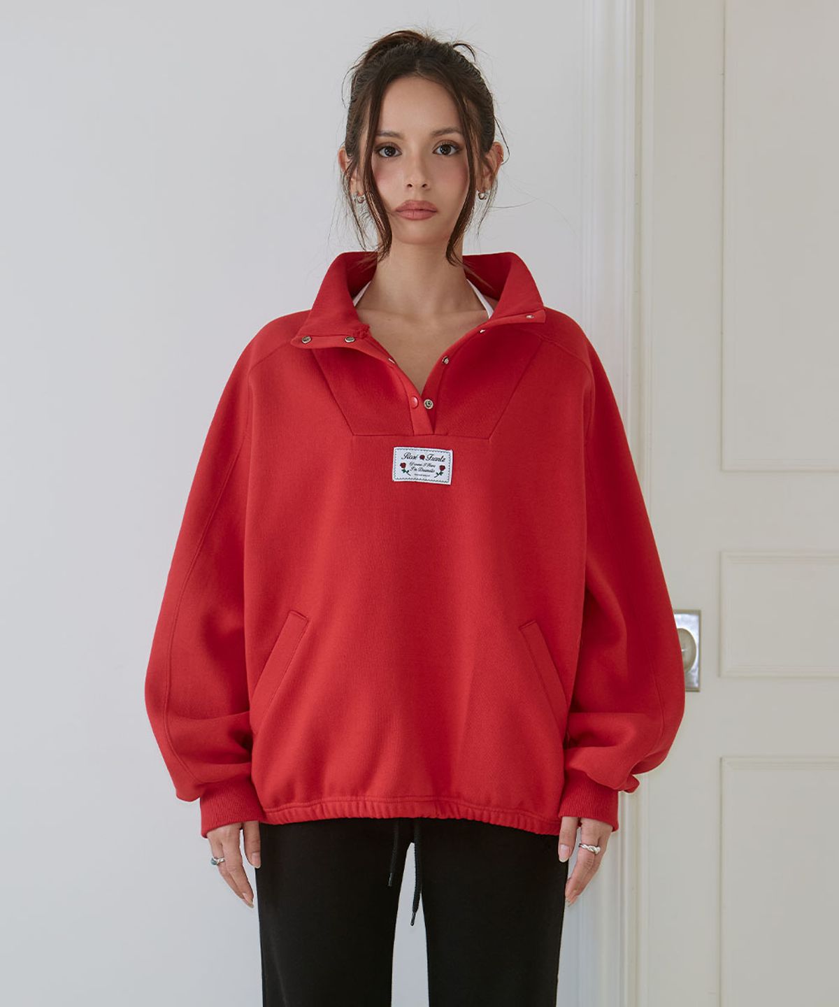 로제프란츠(ROSEFRANTZ) Anorak Pullover Sweatshirt [Rose Red]